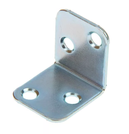 Крепёжный уголок мебельный KUM 25x25x28x1,5мм оцинкованная сталь